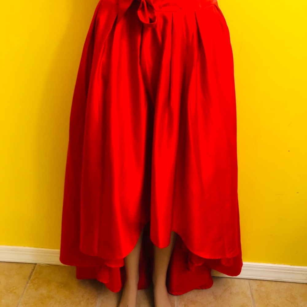 Red High Low Skirt
